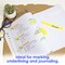 BAZIC Pen Style Fluorescent Highlighter Yellow w/ Pocket Clip (5/Pk)